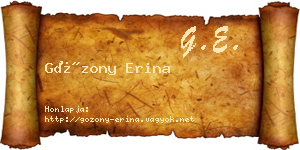 Gózony Erina névjegykártya